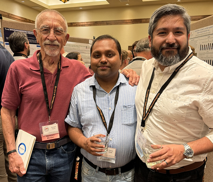 UC Davis Distinguished Professor Emeritus Howard Ferris (left) at the SON meeting with Tushar Dutta, and Bardo Castro of the Shahid Siddique Lab, UC Davis.