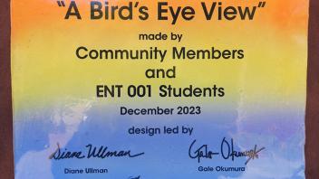 Sign lettered with 'A Bird's Eye View'