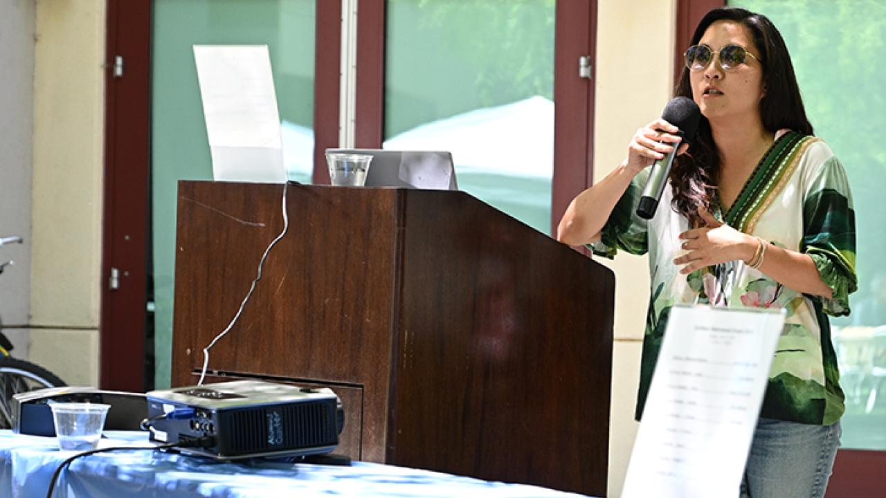 Joanna Chiu, professor and chair of the Department of Entomology and Nematology, praised the seven retiring faculty.