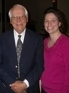 Tara Thiemann, shown with presenter Bruce Eldridge, won the 2010 William C. Reeves New Investigator Award for her Culex mosquito research.