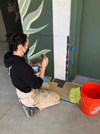 Amanda Larson thin set tile on wall