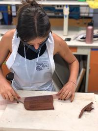 Alyssa Cerda making trim pieces