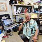 Forensic entomologist Robert Kimsey in his Briggs Hall office. (Photo by Kathy Keatley Garvey)