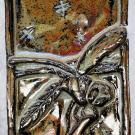 This tile shows a dragonfly on a stem in a classic position.