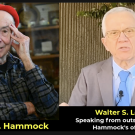 Split-screen photos: smiling man in red beanie indoors; serious man in suit outdoors