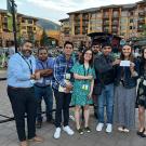 Among those representing the Shahid Siddique lab at the Society of Nematologists' conference in Park City, Utah, were (from left) Bardo Castro, Tushar Dutta, Romnick Latina, Ching-Jung Lin, Syed Shamshullah, Shahid Siddique, Alison Blundell, and Veronica Casey. Blundell won second place in a student competition.