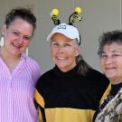 The Bee People: Professor Elina Lastro Niño, director of the California Master Beekeeper Program (CAMBP); Wendy Mather, co-program manager of CAMBP; and Amina Harris, retired director of the UC Davis Honey and Pollination Center and Queen Bee of The Hive. (Photo by Kathy Keatley Garvey)