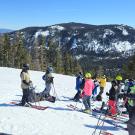 Professor and community ecologist Rachel Vannette, vice chair of the UC Davis Department of Entomology and Entomology, led a "Ski with a Scientist" program for the UC Davis Tahoe Environmental Research Center. (Photo by Alison Toy, a TERC outreach educator)